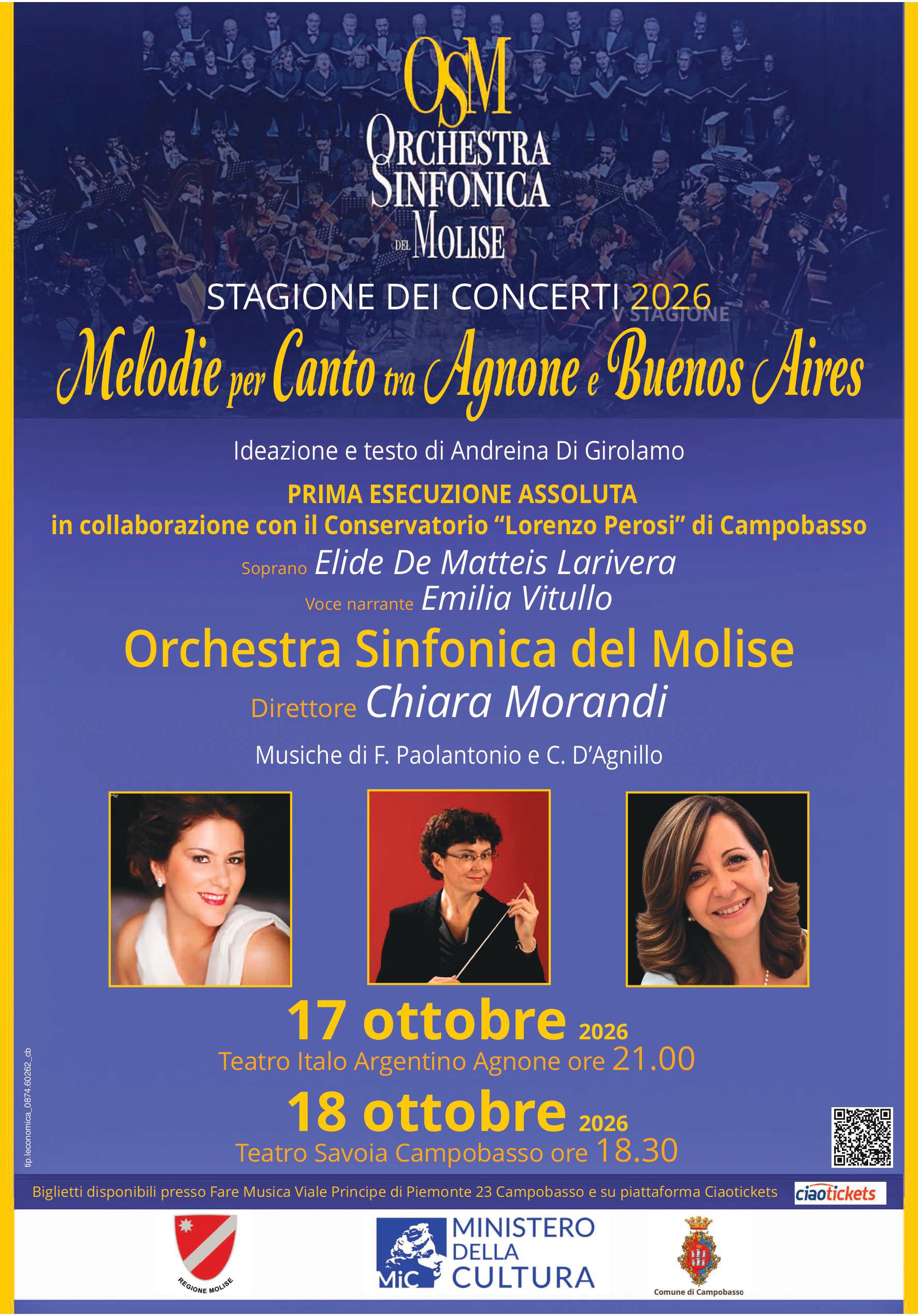 OSM Stagione Concertistica 2026 -Melodie per Conto tra Agnone e Buonos Aires