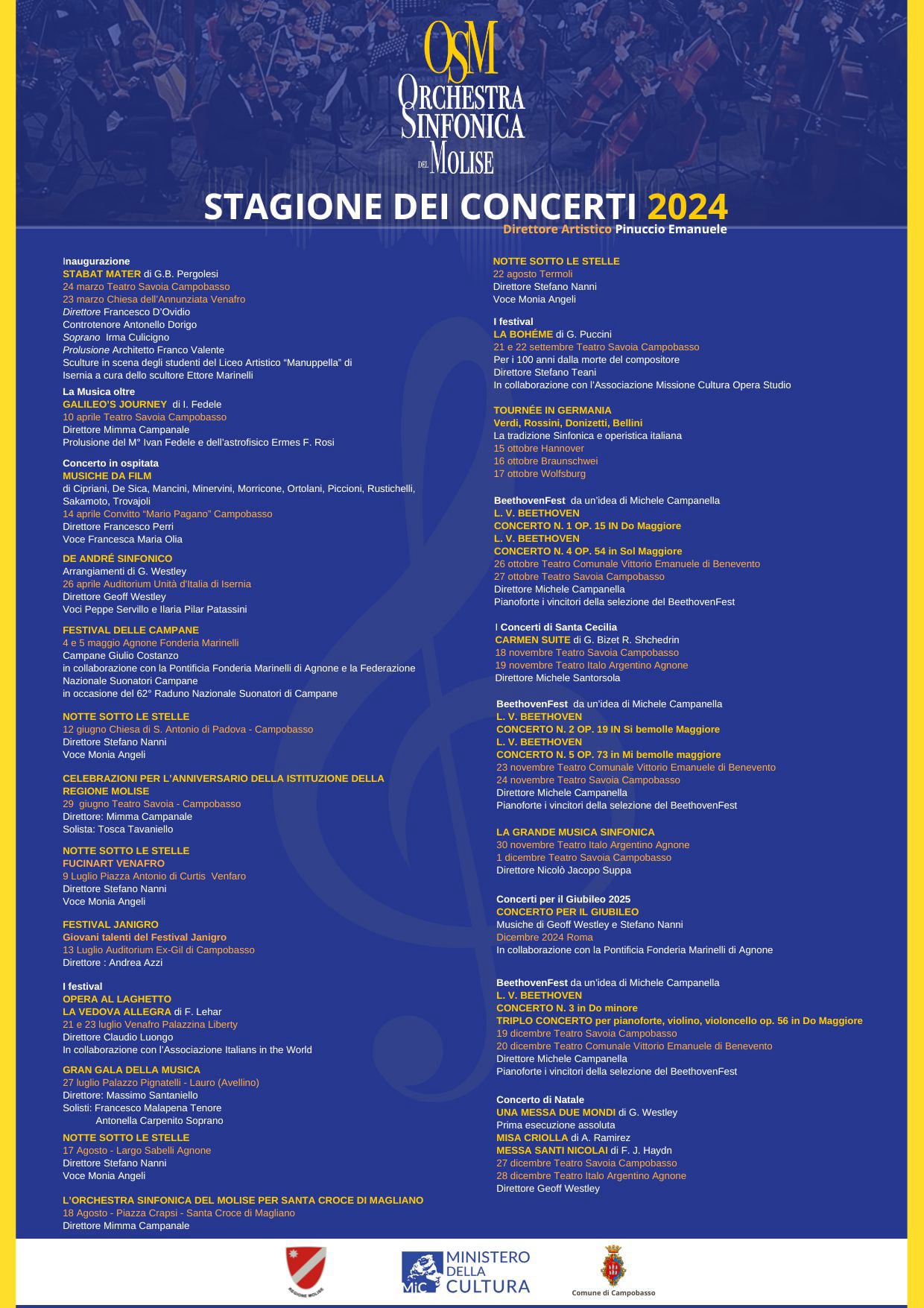 O.S.M. Stagione dei concerti 2024